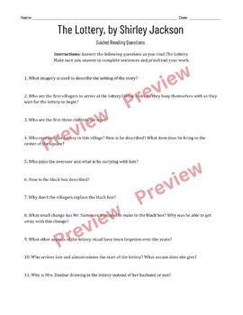 the lottery ticket questions and answers pdf|“The Lottery” Guided Reading Questions & Possible Answers.